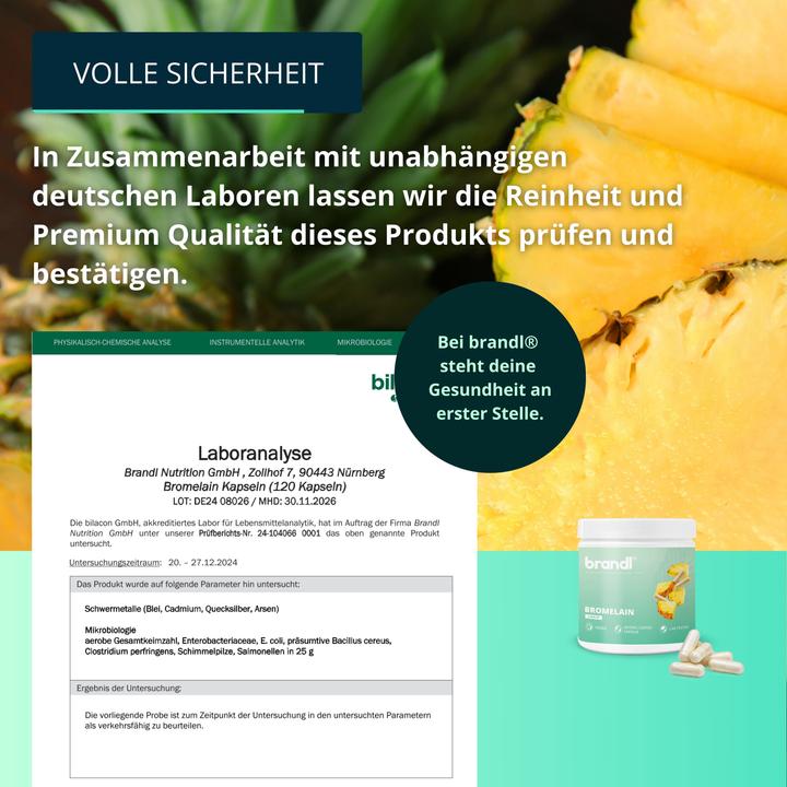 Produktbild Brandl-Nutrition Bromelain Vegan (60 Stück, Kapseln, 43.08 g)