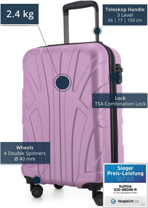 Immagine prodotto Suitline Handgepäck Hartschalen-Koffer (34 l, Bagaglio a mano (fino a 50 litri))