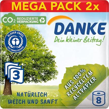 Actual product image Danke Toilet paper recycling 3 ply 150 sheets (1 x)