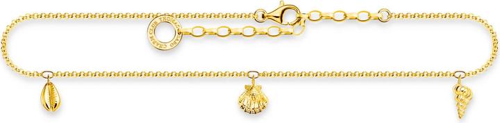 Actual product image Thomas Sabo Anklet shells gold (750 yellow gold gilding, 925 sterling silver, 27 cm)