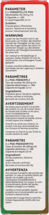 Nutritional values and ingredients SKE 4in1 POD 2 x (Watermelon)