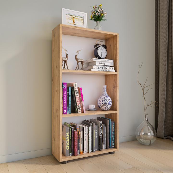 Produktbild VCM Holz Aufbewahrung Stand Regal Bücherregal Deko Bücher Standregal Bulas 3 Fächer (56 x 20 x 108 cm)