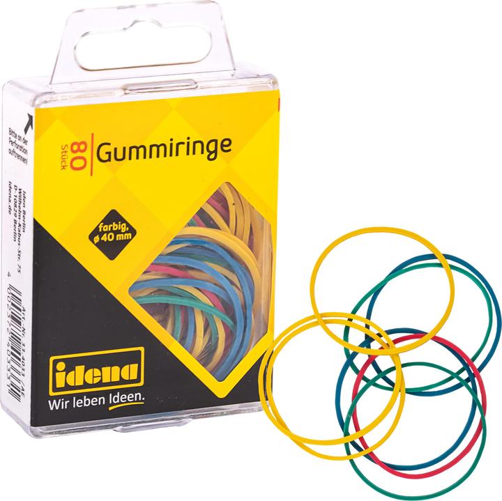 Actual product image Idena Rubber rings 80 pieces assorted colours Ø 40mm (80 pcs.)