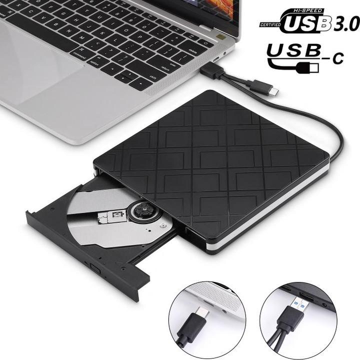 Actual product image Ueli Express External DVD burner with USB-C and USB port (DVD writer)
