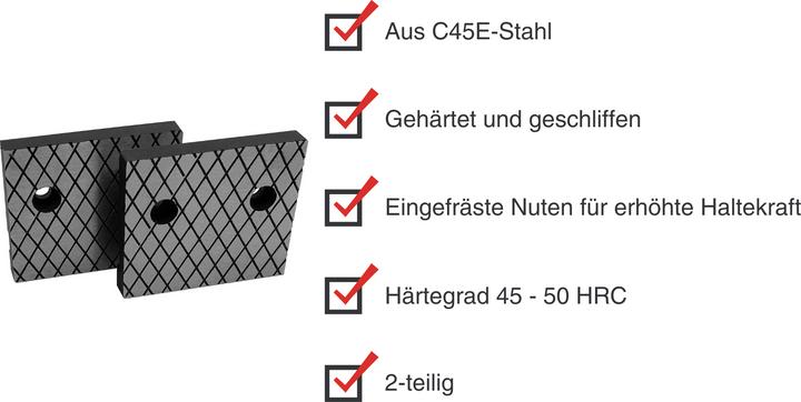 Immagine prodotto Paulimot Ersatz-Backen für Niederzugschraubstock zum freien Spannen, 70 mm