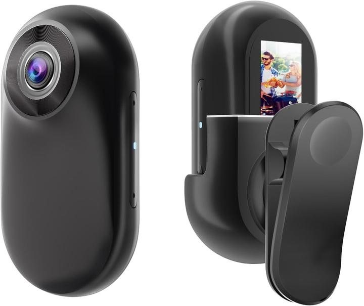 Obest 360° Actionkamera mit Bildschirm, Mini Helmkamera