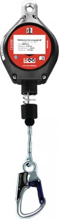 MAS Retractable type fall arrester EN 360 galvanised steel rope,18m (Height safety device, 136 kg)