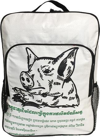 Actual product image Bekos Upcycling - Daypack from recycled feed sacks Pig