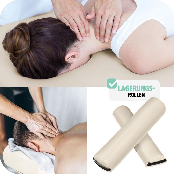 Produktbild tectake 2 Zonen Massageliege-Set Freddi mit 5cm Polsterung, Rollen und Holzgestell