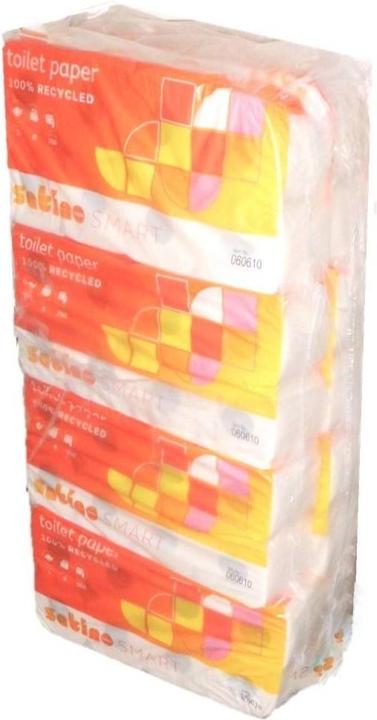 Produktbild Wepa 64xSatino Smart Toilettenpapier 3-lagig Weiss - 1 Sack à 8x8 Rollen (64 x)