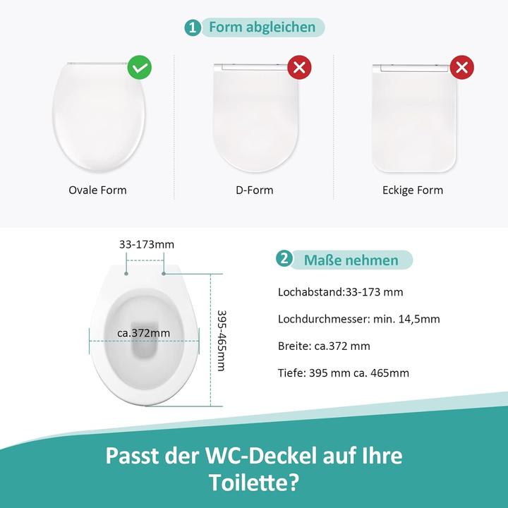Actual product image Emke Soft-Close Toilet Seat, O-shape, Removable, Supports up to 200kg, White