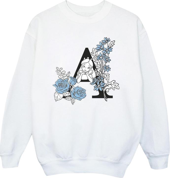 Actual product image Disney Girls Alice In Wonderland Letter A Sweatshirt (152, 158)