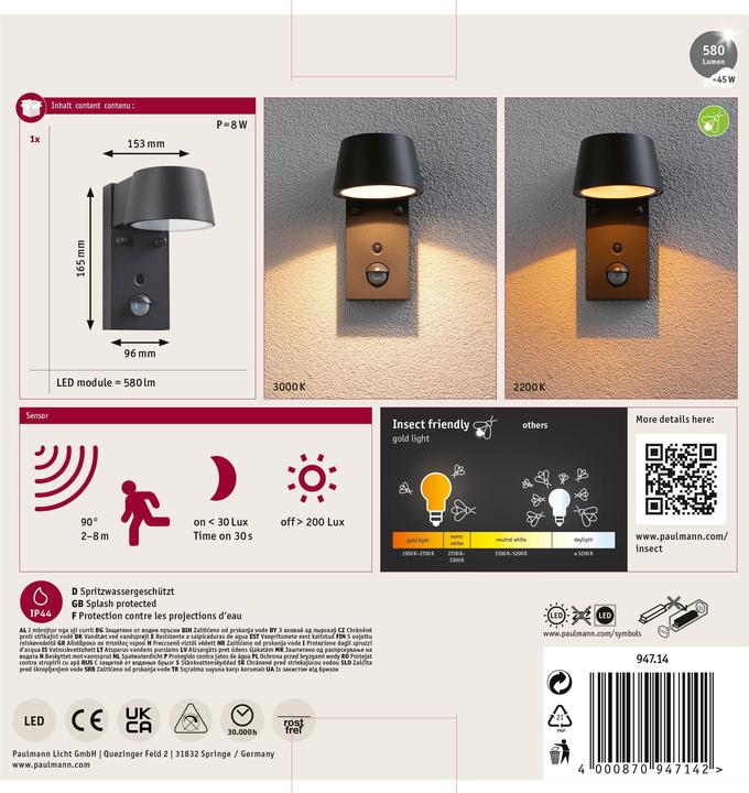 Actual product image Paulmann Capea (580 lm, IP44)