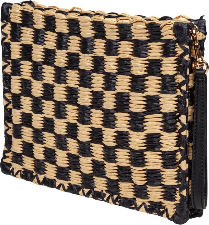 Actual product image Tory Burch pouch ella in raffia in raffia natural and black color