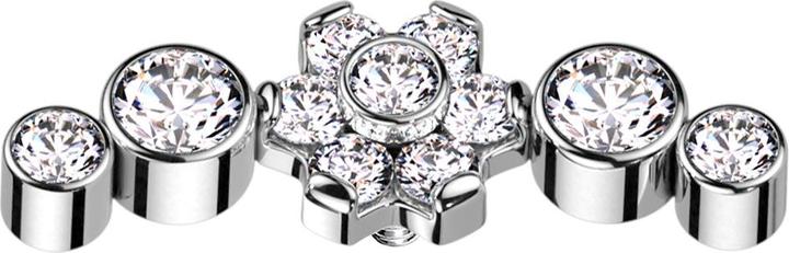 Image du produit Star Piercing Bague argent avec cristal de coeur (Acier chirurgical 316L, sans laiton)