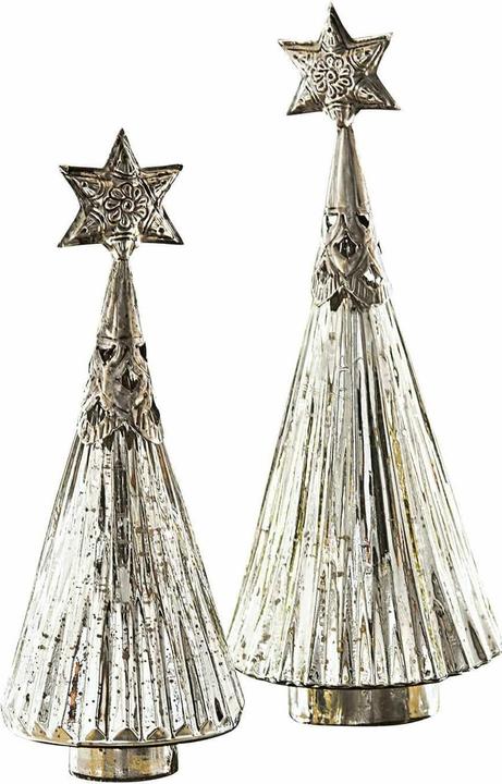 Produktbild Loberon Deko-Weihnachtsbaum 2er Set Lillemor silber