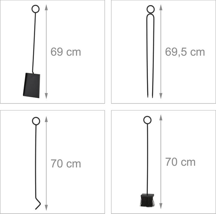 Produktbild Relaxdays 5-tlg. Kaminbesteck-Set (25.5 x 15.5 x 77.5 cm)