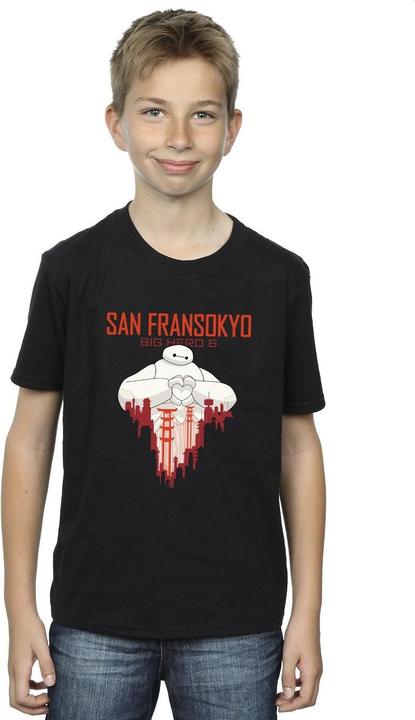 Immagine prodotto Disney Big Hero 6 Baymax San Fransokyo Heart Maglietta Ragazzi (140, 146)