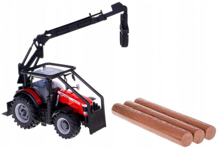 Actual product image Bburago 18/31671 Massey Ferguson 8740S tractor Official scale 1:32 metallic red with drive, loader a