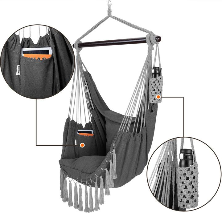 Actual product image Detex Sedia sospesa con 2 cuscini (150 kg)