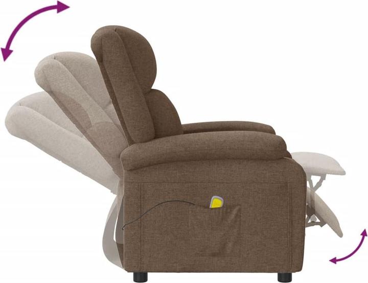 Actual product image VidaXL Massage armchair TV armchair Relax armchair Recliner armchair Brown fabric