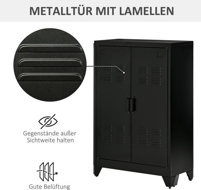 Actual product image Swisshandel24 Sideboard Filing cabinet with louvre doors Wardrobe Storage cabinet with shelves Living room (75 x 33 x 110 cm)