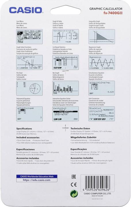 Image du produit Casio Calculatrice graphique (Piles)