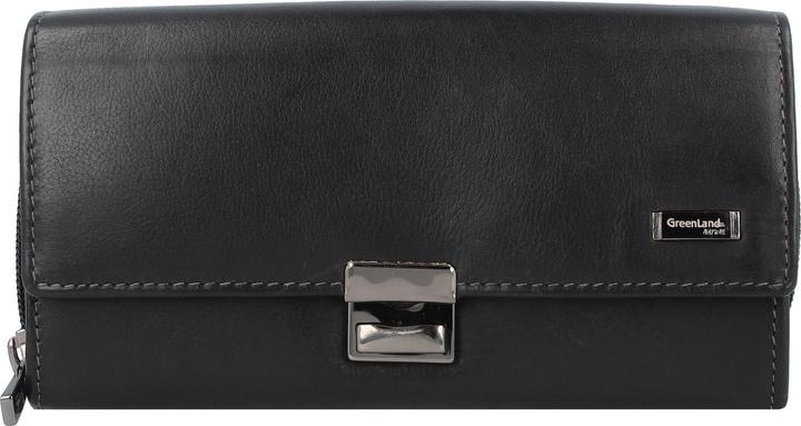 Actual product image Greenland Nature Black Nappa waiter's wallet RFID leather wallet 18 cm