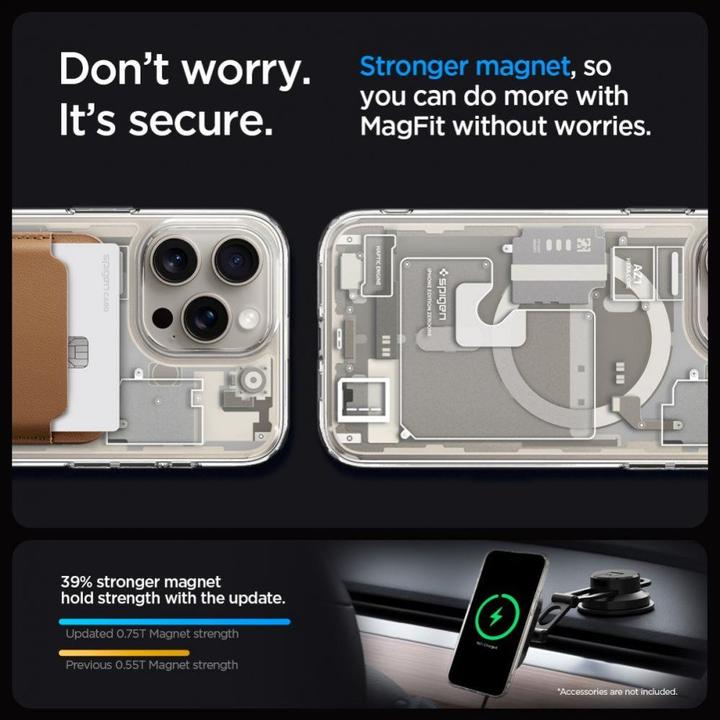 Actual product image Spigen Ultra Hybrid Zero One (MagFit) iPhone 15 Pro Max Case Natural Titanium (Apple iPhone 15 Pro Max)