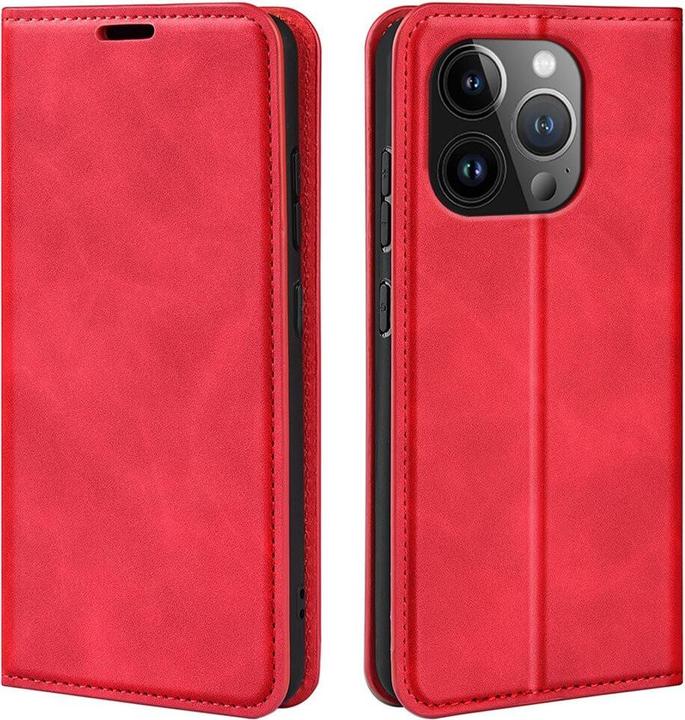 Produktbild Cover-Discount iPhone 15 Pro - Stand Flip Case Hülle rot (Apple iPhone 15 Pro)