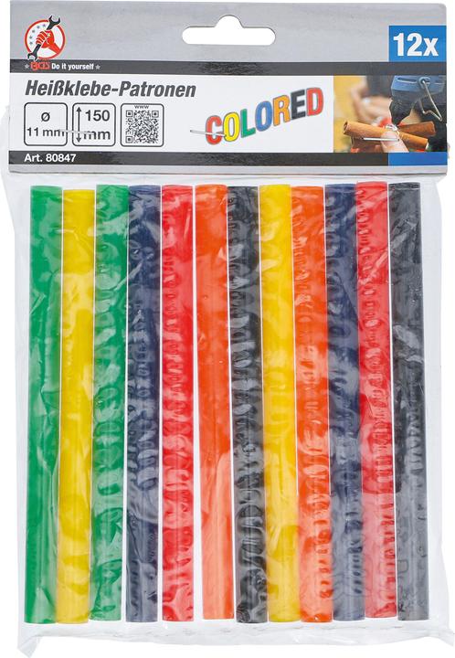 Produktbild BGS Heissklebe-Patronen bunt Ø 11 mm, 150 mm 12-tlg.