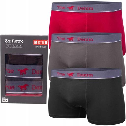 Mustang Herren-Boxershorts im 3er-Pack (L, 3er Pack)