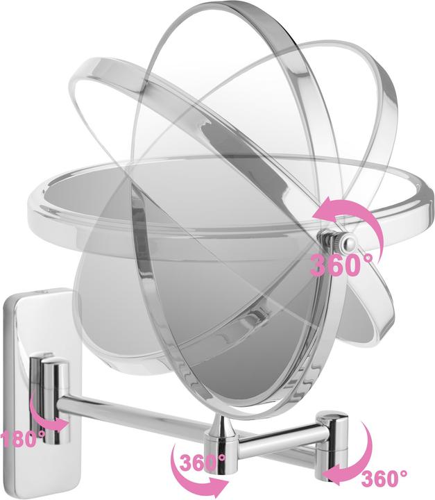 Immagine prodotto tectake Specchio da trucco con ingrandimento (Ø 20 cm)