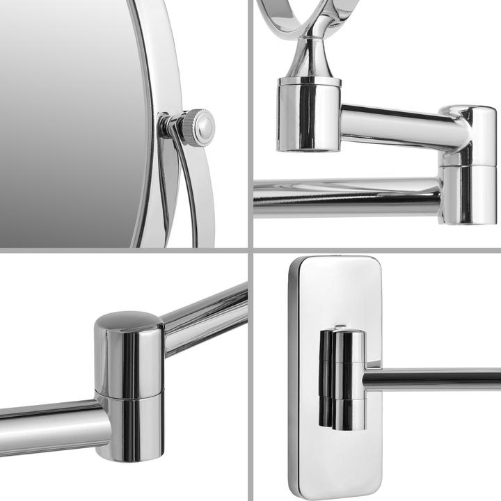 Immagine prodotto tectake Specchio da trucco con ingrandimento (Ø 20 cm)