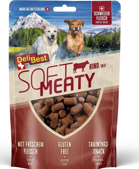 Produktbild DeliBest Soft Meatys aus Schweizer Rindfleisch (Junior, Senior, Adult, 1 Stk., 150 g)
