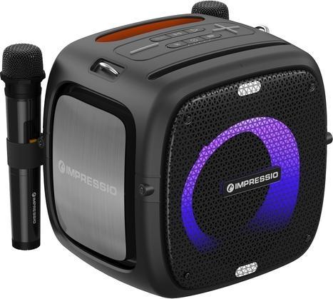 Actual product image C-Tech repro Impressio Qubis, party reproducer, 80W, Bluetooth, SD, USB, AUX, 2x microphone (8 h, Battery operated)