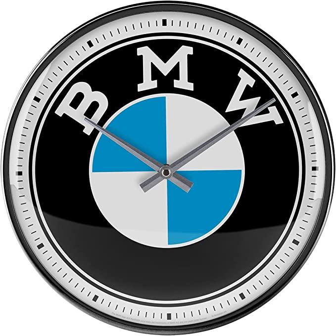 Produktbild Nostalgic-Art Merchandising Wanduhr BMW Logo Ø 31 cm, Blau/Schwarz/Weiss (31 cm)