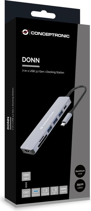 Image du produit Conceptronic Dock USB-C (USB-C, 7 Ports)