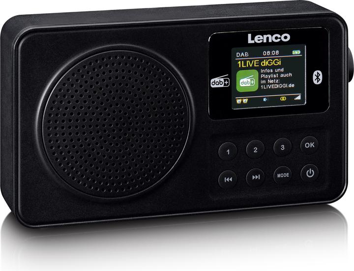 Produktbild Lenco Tragbares DAB+/FM-Radio mit Bluetooth Schwarz (FM, DAB+, Bluetooth)