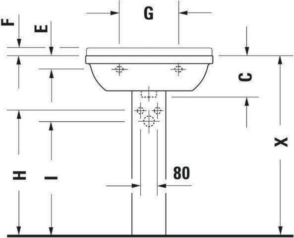 Actual product image Duravit Washbasin STARCK 3 m ÜL HLB 1 tap hole 600x450mm white WG (450 mm, 600 mm)