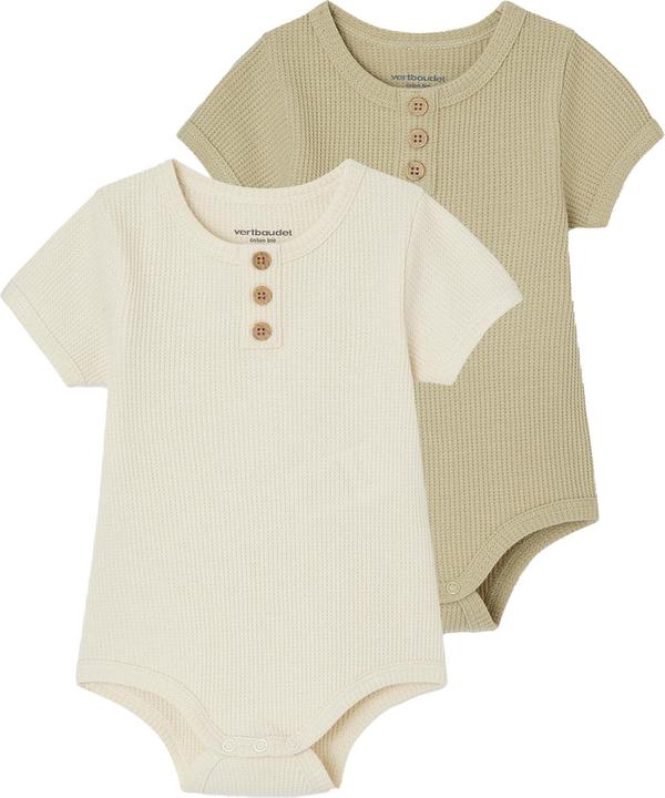 Vertbaudet 2er-Pack Baby Bodys Bio-Baumwolle Oeko-Tex