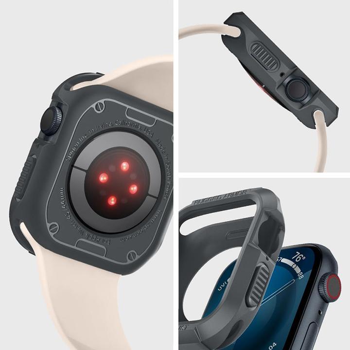 Actual product image Spigen Apple Watch 9/SE RugArm Drk Gr