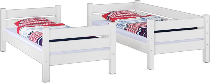 Produktbild Erst-Holz Hochbett Kiefer weiss 90x200 Etagenbett stabil teilbar Rollrost Bettkasten 60.16-09WT100MS1 (90 x 200 cm)