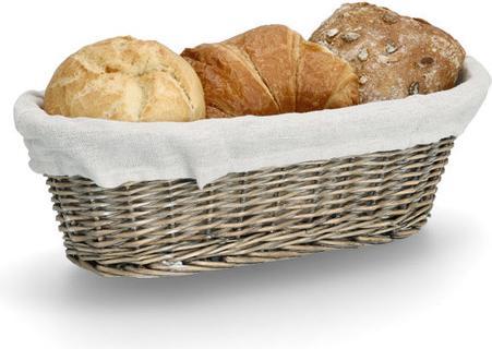 Actual product image Zeller Present Bread basket with bag, wicker/canvas