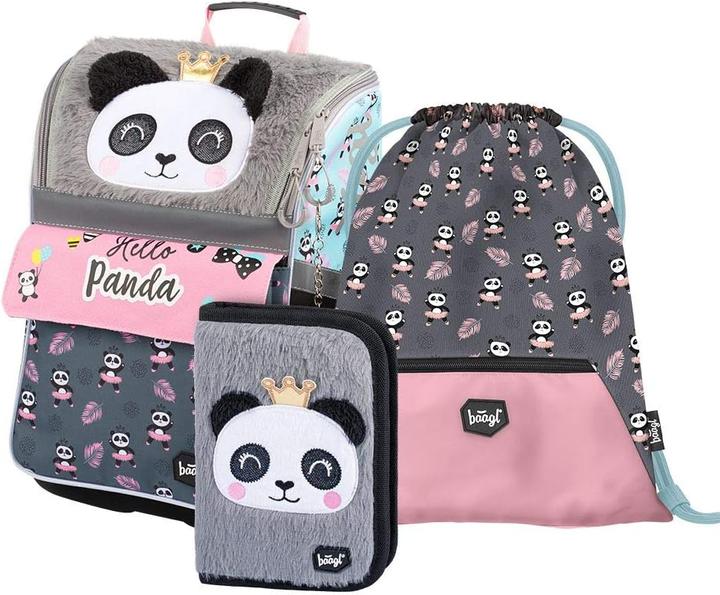 Actual product image Baagl School bag set, 3-piece, Panda New (18 l)
