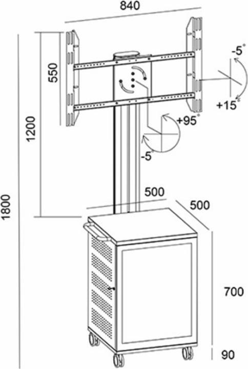 Actual product image Multibrackets Display Stand & MediaBox 180 (Universal, 60", 60 kg)