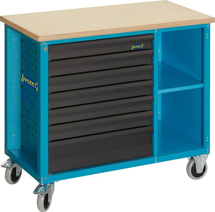 Produktbild HAZET Fahrbare Werkbank 177W-7 ∙ Schubladen, flach: 6 x 79 x 527 x 348 mm ∙ Schubladen, hoch: 1 x 1… (52 cm, 104 cm)