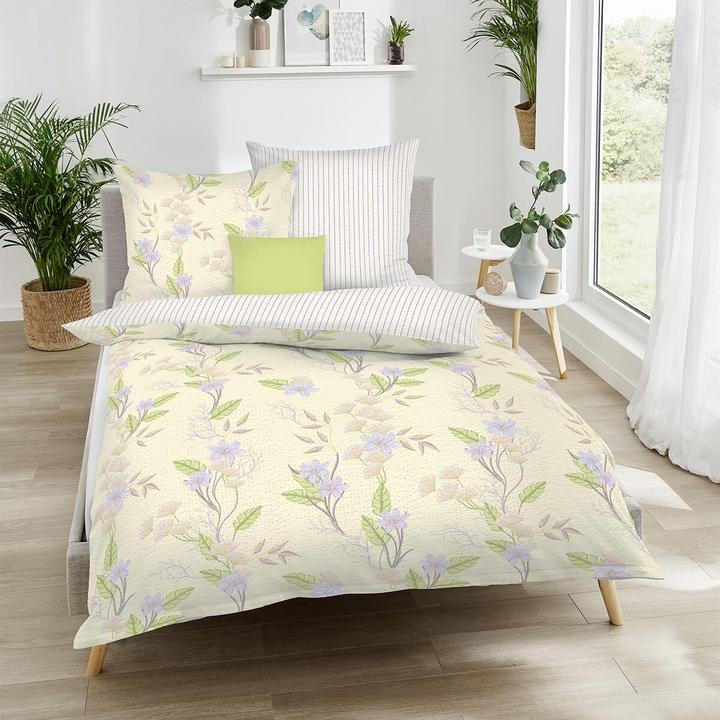 Produktbild Kaeppel Seersucker Bettwäsche Sadira gelb (Bettwäsche Set, 155x220 cm + 80x80 cm)