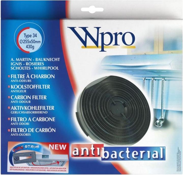 Produktbild WPRO Antibakterieller Aktivkohlefilter FAC349, 481281718531, Typ 34 - CHF34 - 484000008610