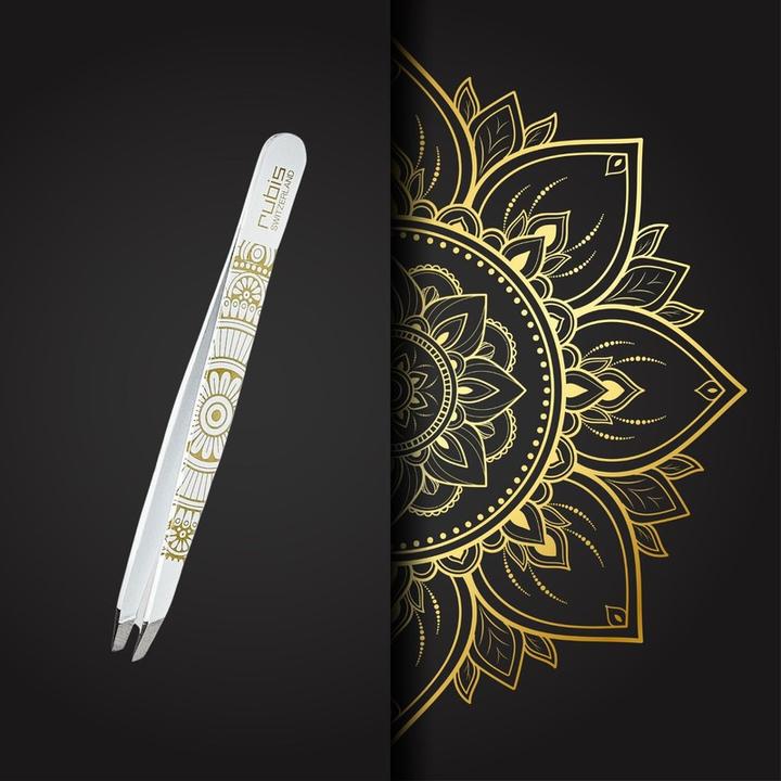 Produktbild Rubis Pinzette schräg, Mandala Sonne gold